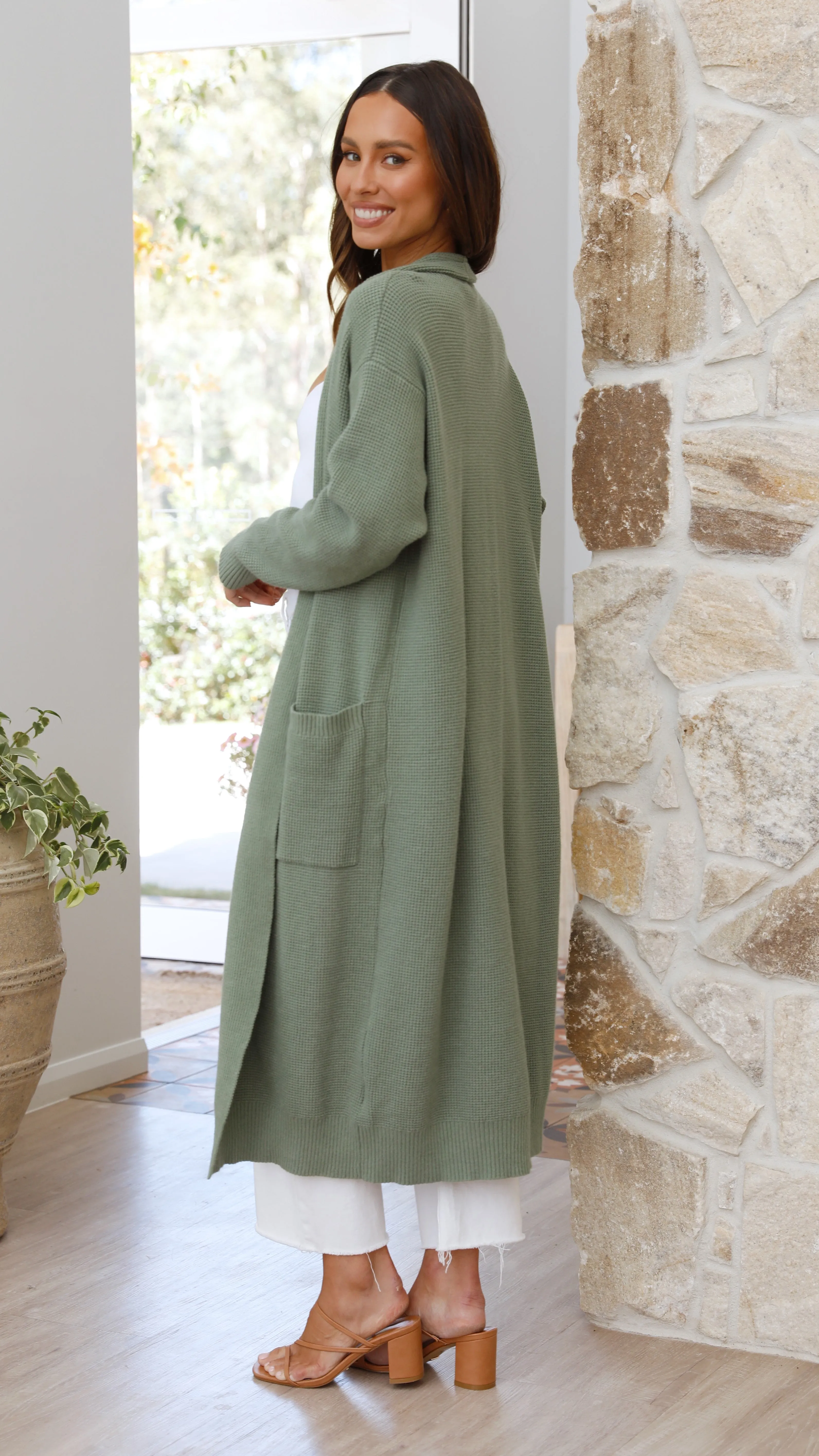 Nadine Cardigan - Khaki sold by Billy J product image thumbnail 2