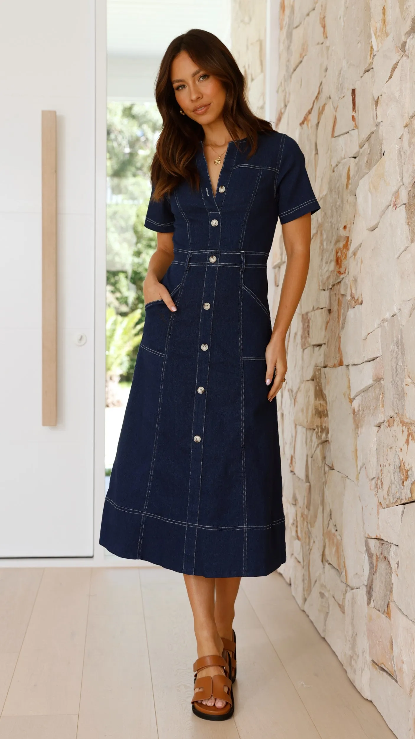 Laddie Midi Dress - Indigo sold by Billy J