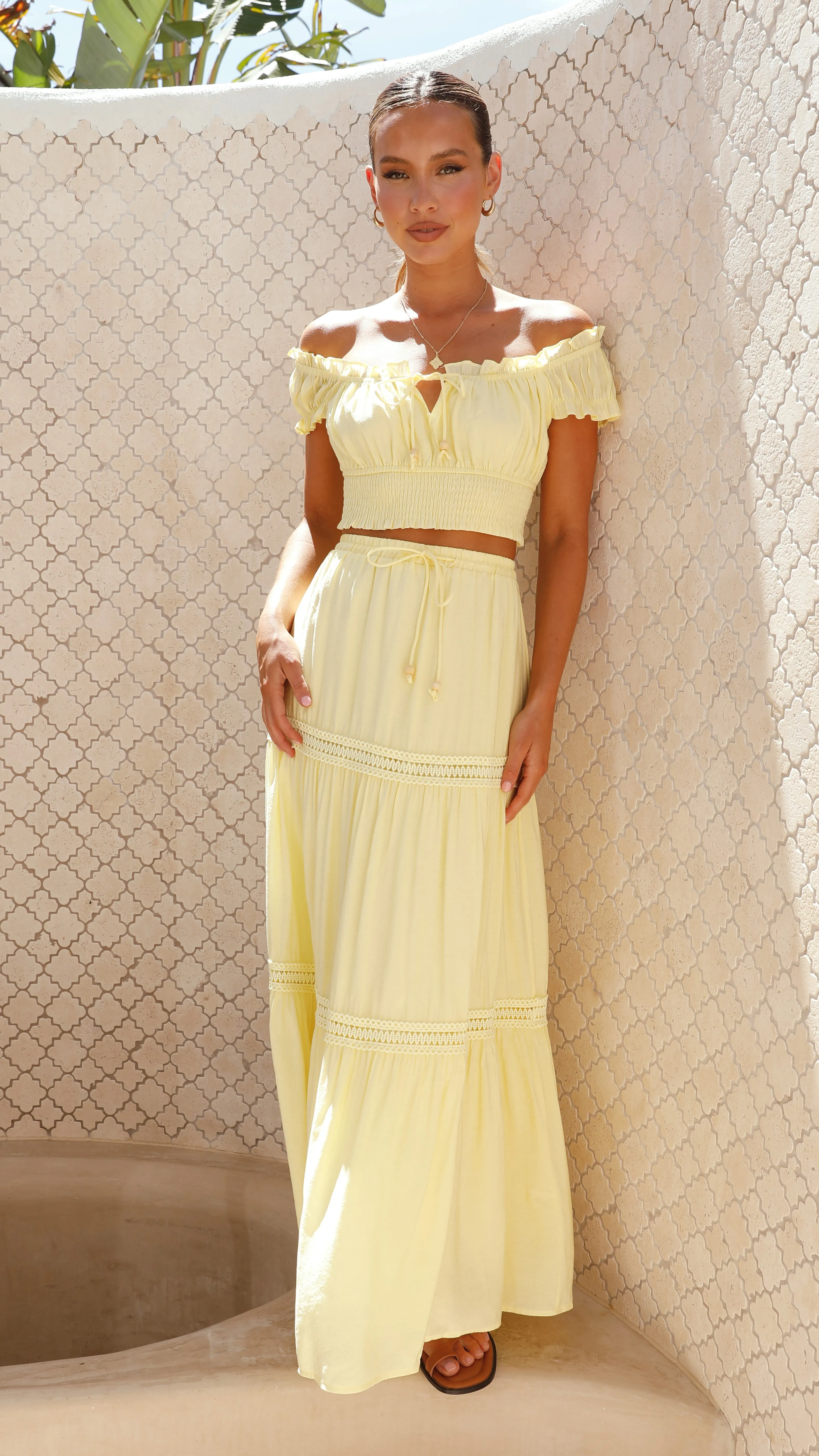 Vanida Maxi Skirt - Yellow sold by Billy J