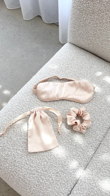 Harper Eye Mask & Scrunchie - Champagne sold by Billy J