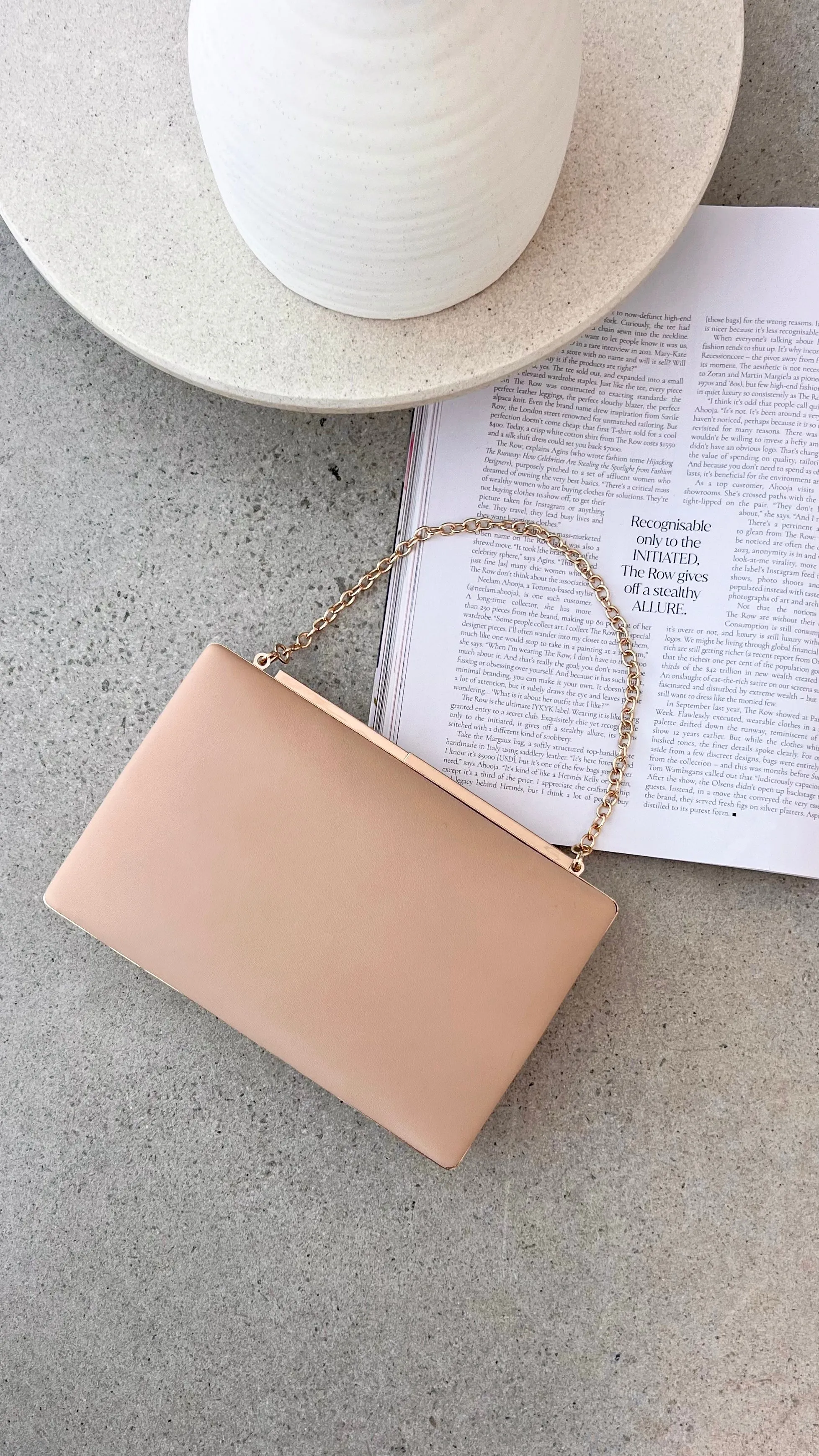 Metallic Structured Clutch - Nude sold by Billy J