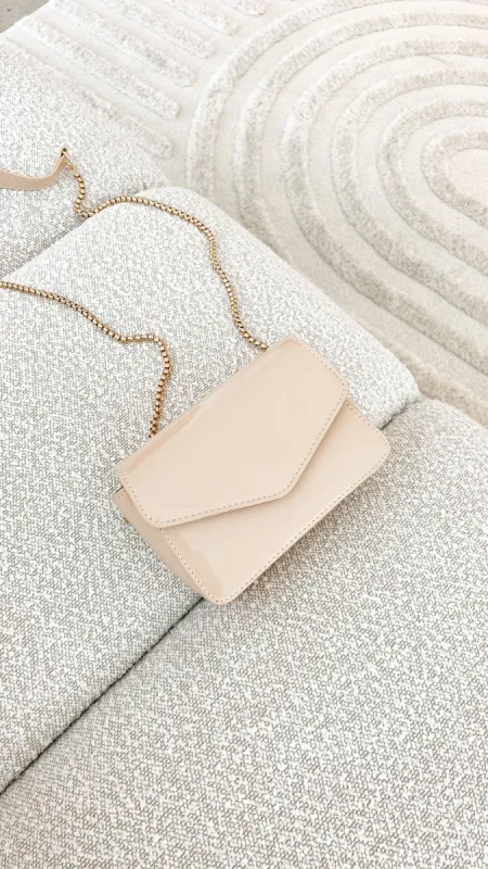 Rosie Cross Body Bag - Nude Patent sold by Billy J
