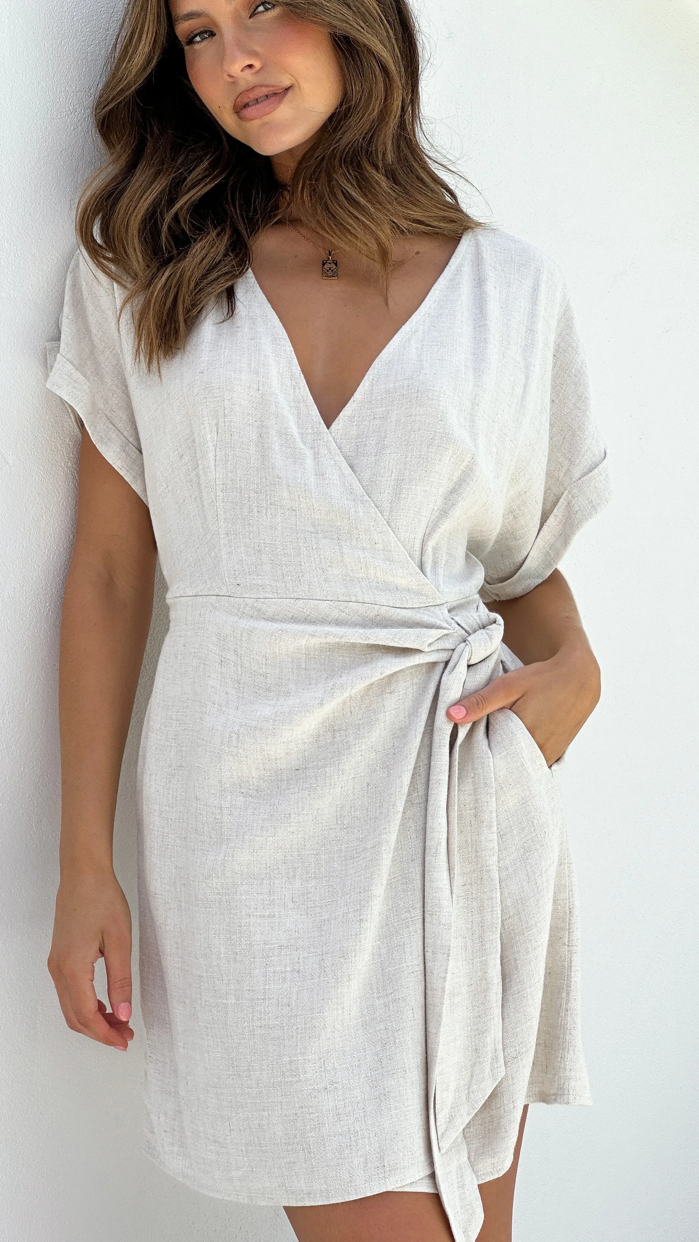 Rae Mini Dress - Natural sold by Billy J