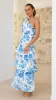 Odilie One Shoulder Maxi Dress - Blue Floral sold by Billy J