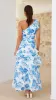 Odilie One Shoulder Maxi Dress - Blue Floral sold by Billy J