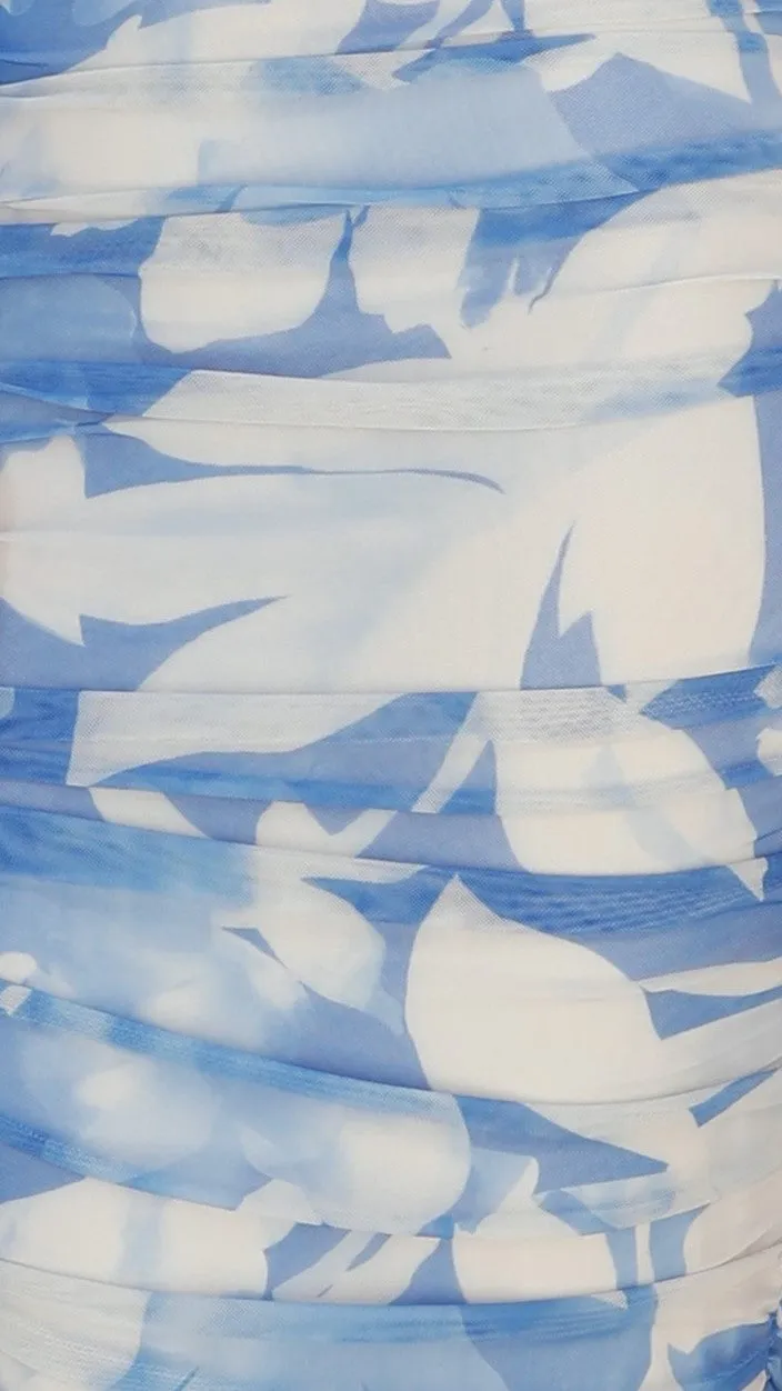 Faizah Midi Dress - Blue / White Print sold by Billy J product image thumbnail 5
