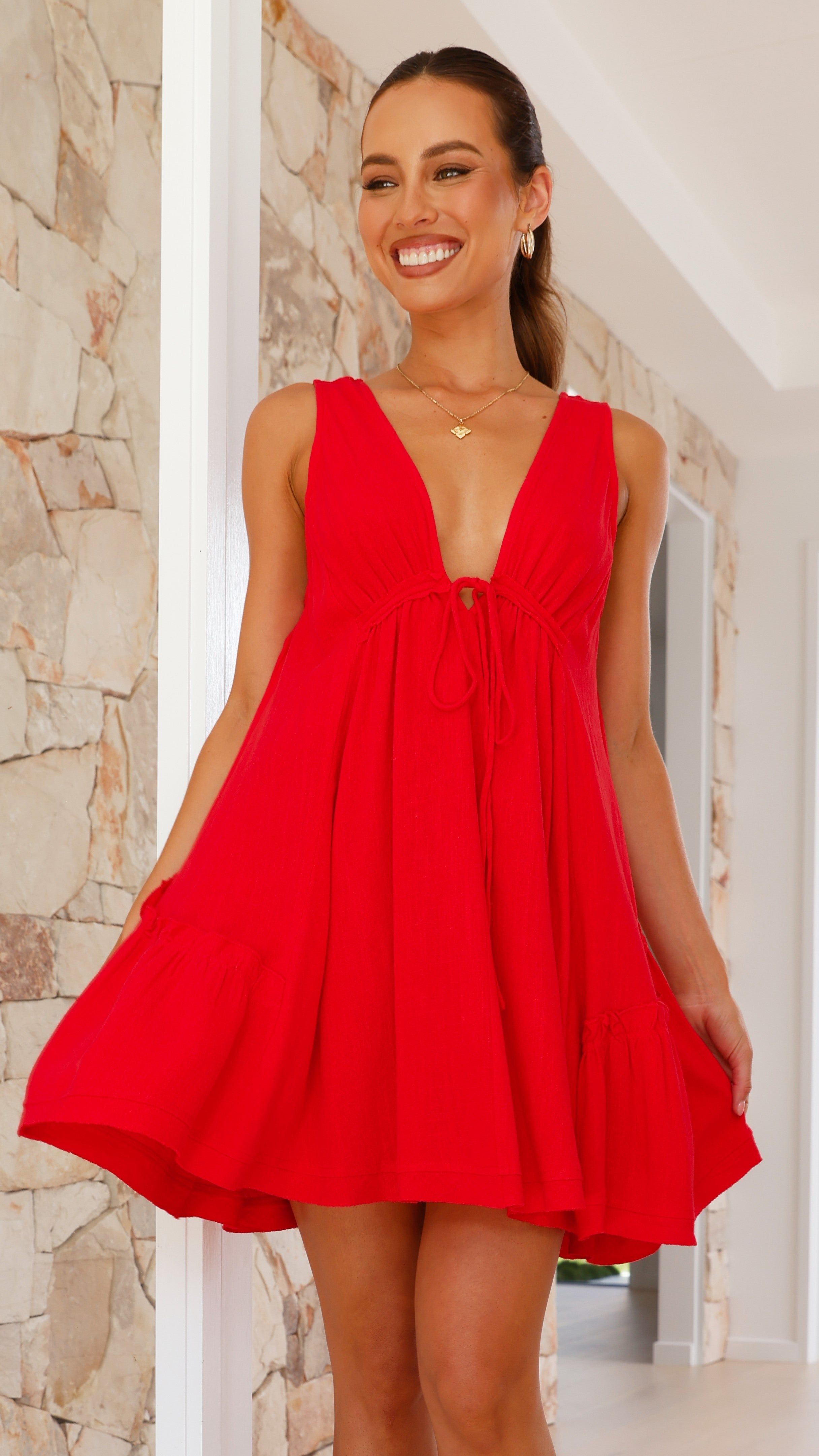 Matillda Mini Dress - Red sold by Billy J product image thumbnail 3