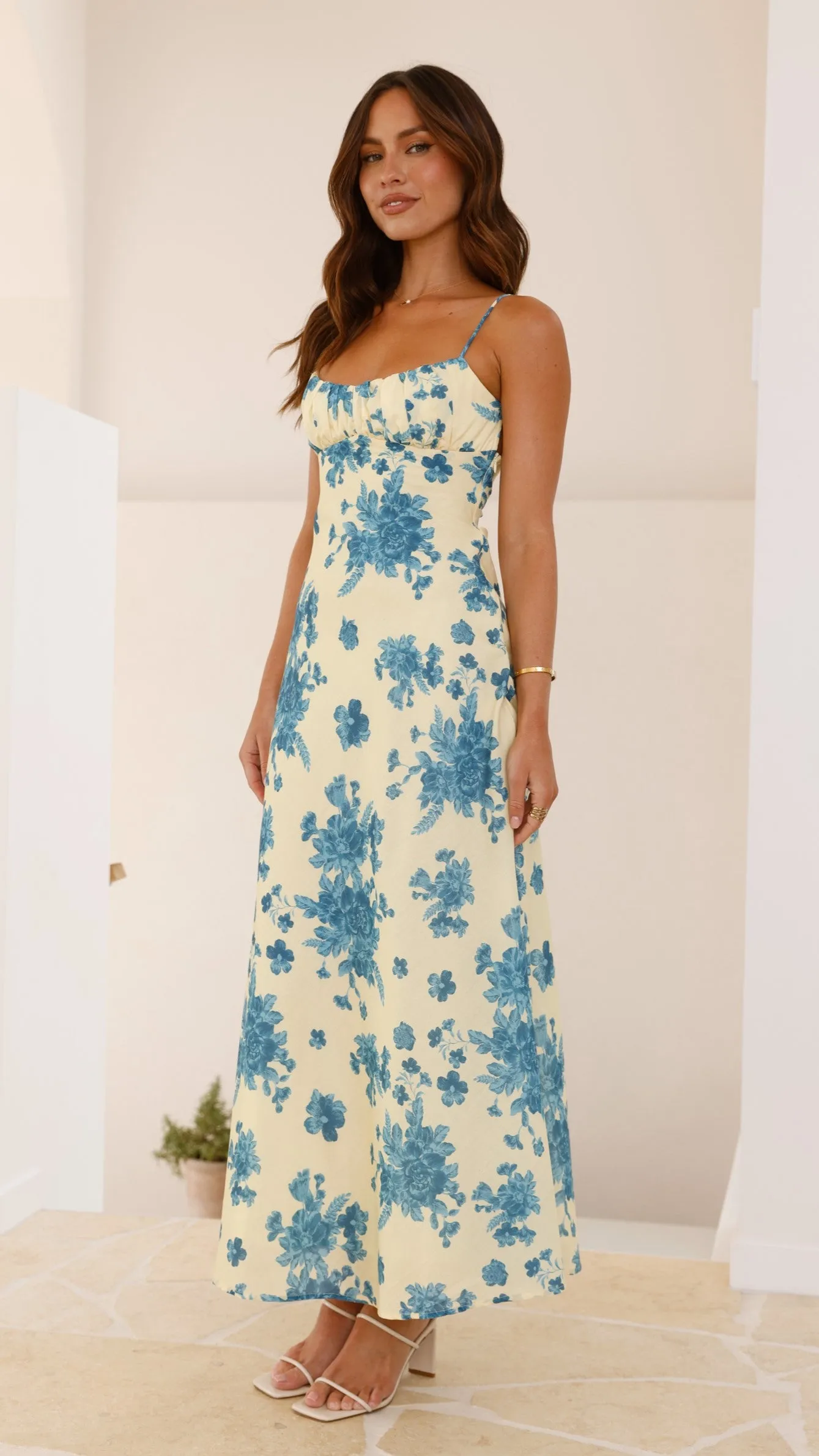 Margie Midi Dress - Yellow / Blue Floral sold by Billy J product image thumbnail 5