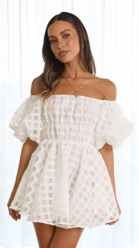 Malery Mini Dress - White sold by Billy J