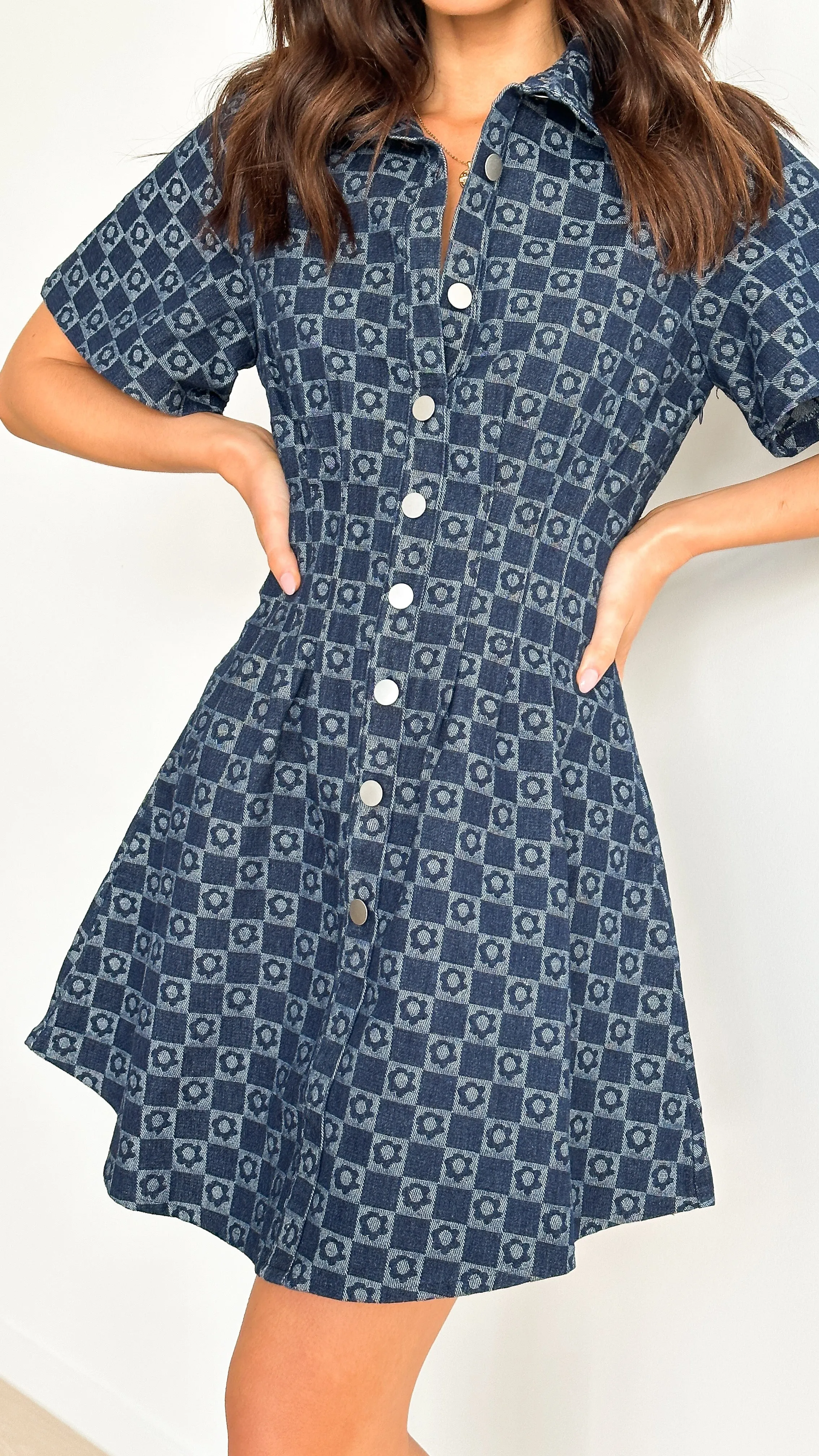 Lacretia Mini Dress - Blue / Blue Denim sold by Billy J product image thumbnail 3