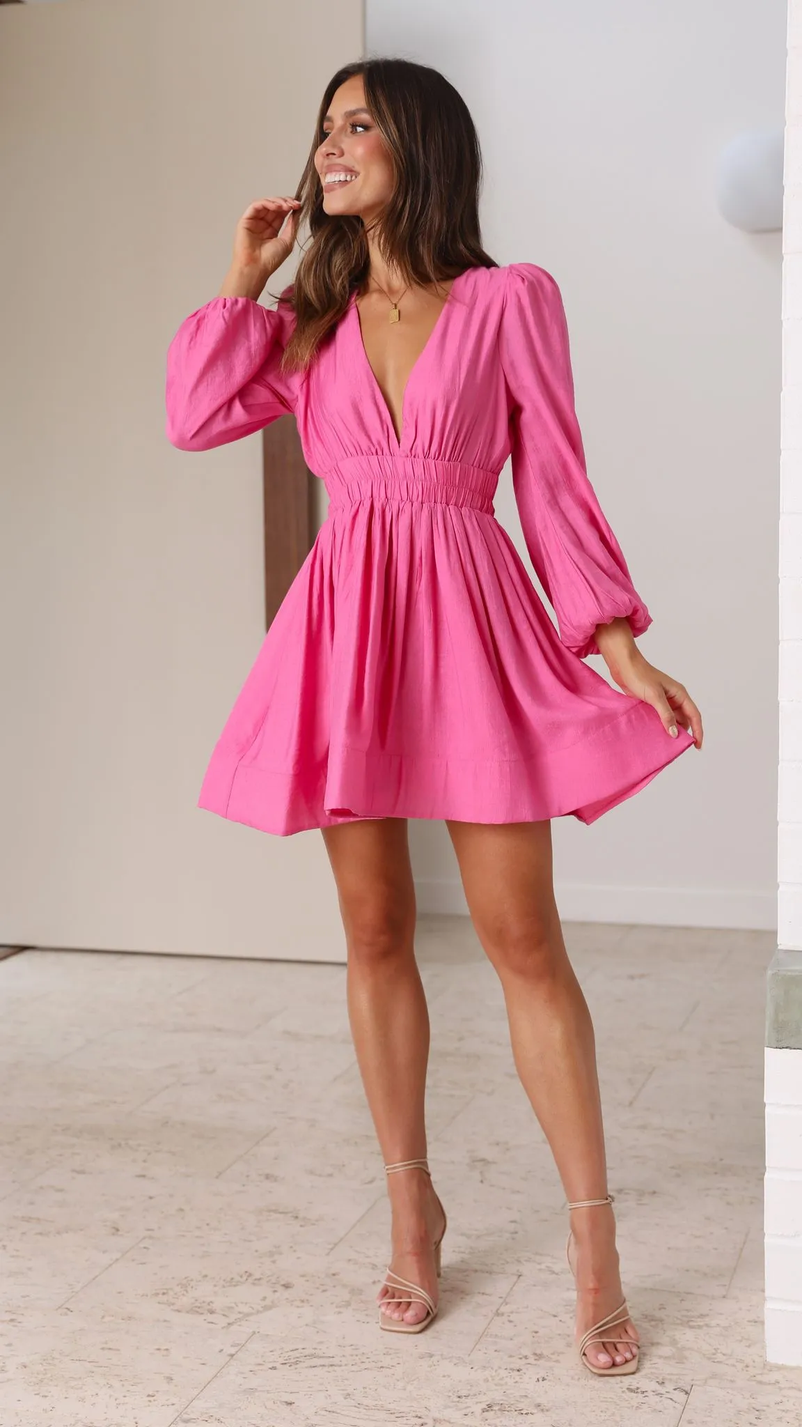 Charlotte Mini Dress - Pink sold by Billy J product image thumbnail 3