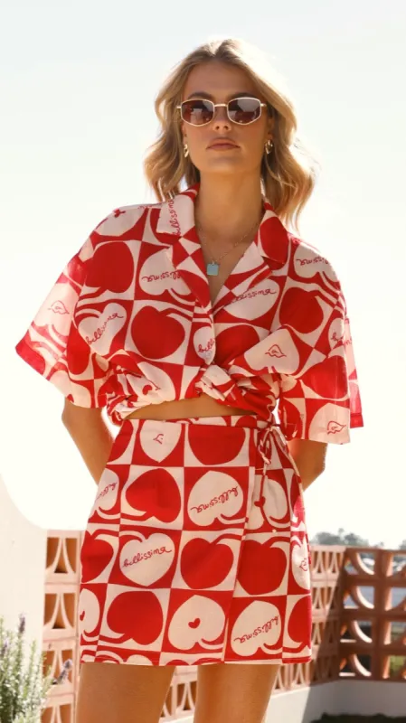 Abilene Button Up Shirt - Red / White sold by Billy J