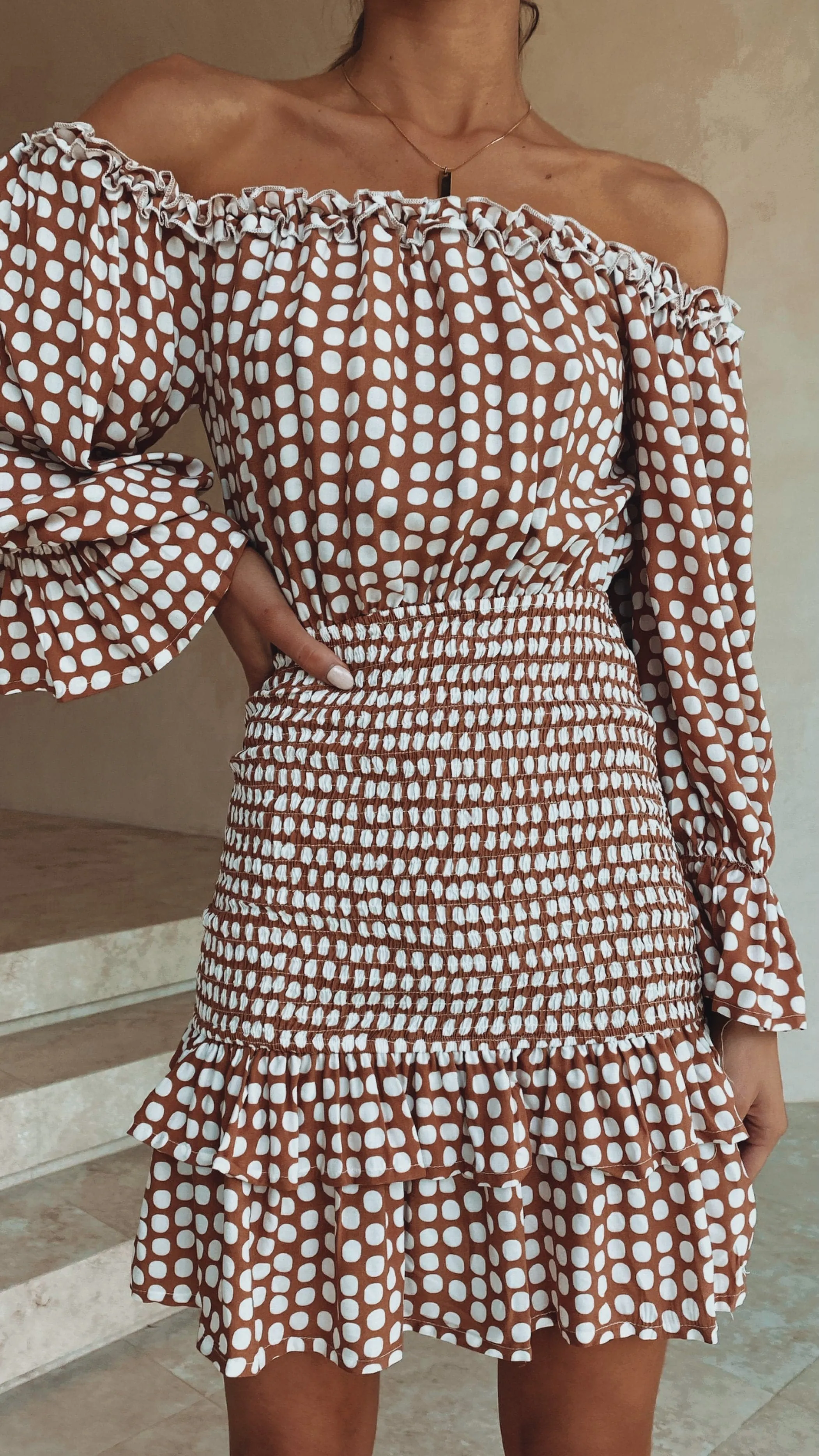 Candice Dress - Brown Spot sold by Billy J product image thumbnail 2