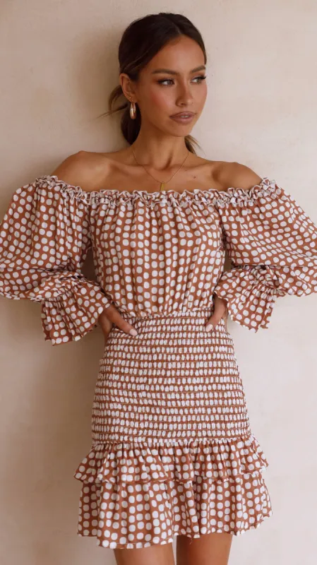 Candice Dress - Brown Spot sold by Billy J