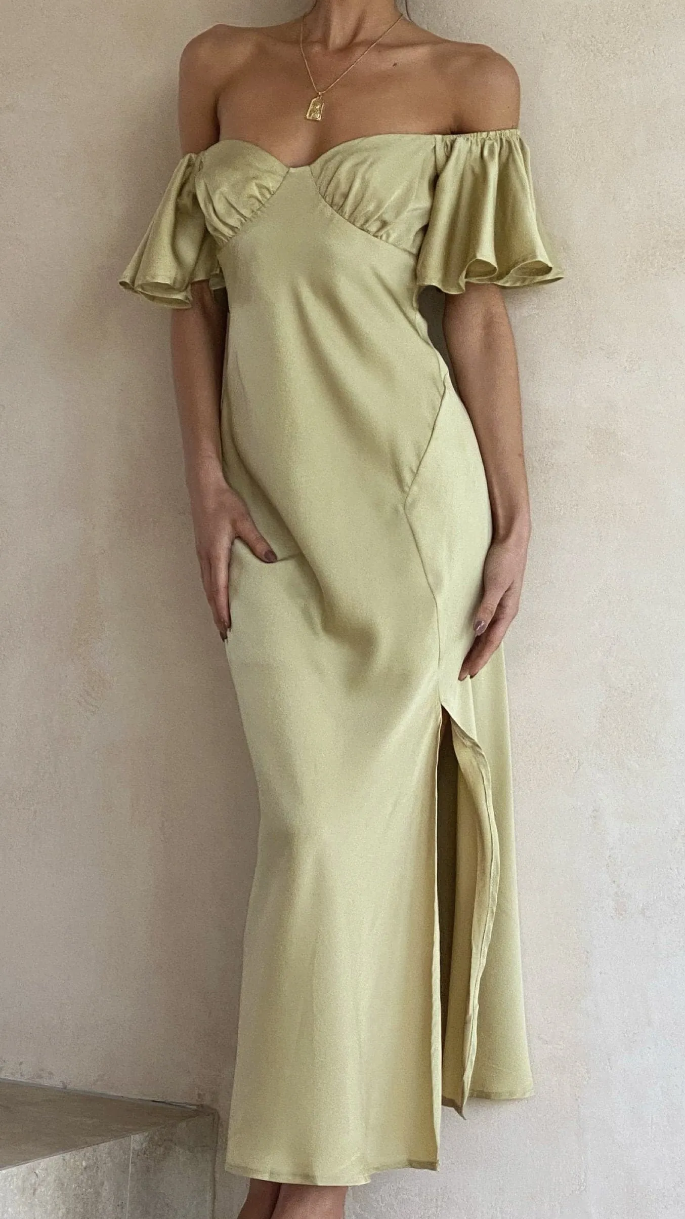 Louisa Midi Dress - Olive sold by Billy J product image thumbnail 3