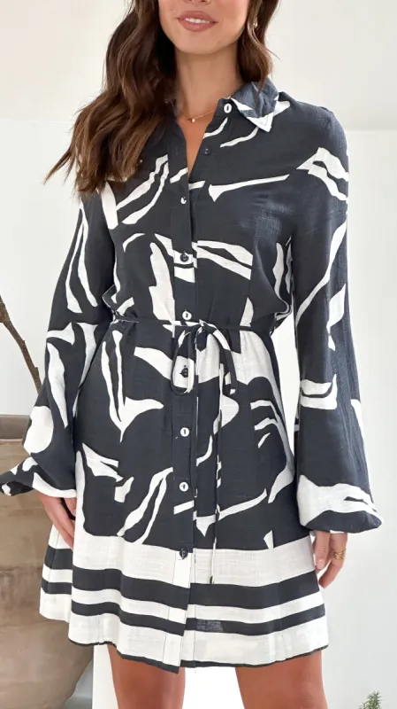 Ossia Mini Dress - Black/White Print sold by Billy J