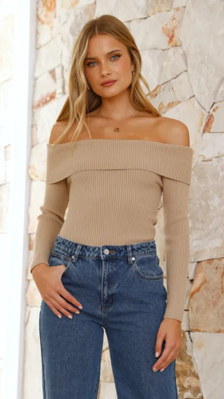 Paladia Long Sleeve Bodysuit - Camel sold by Billy J