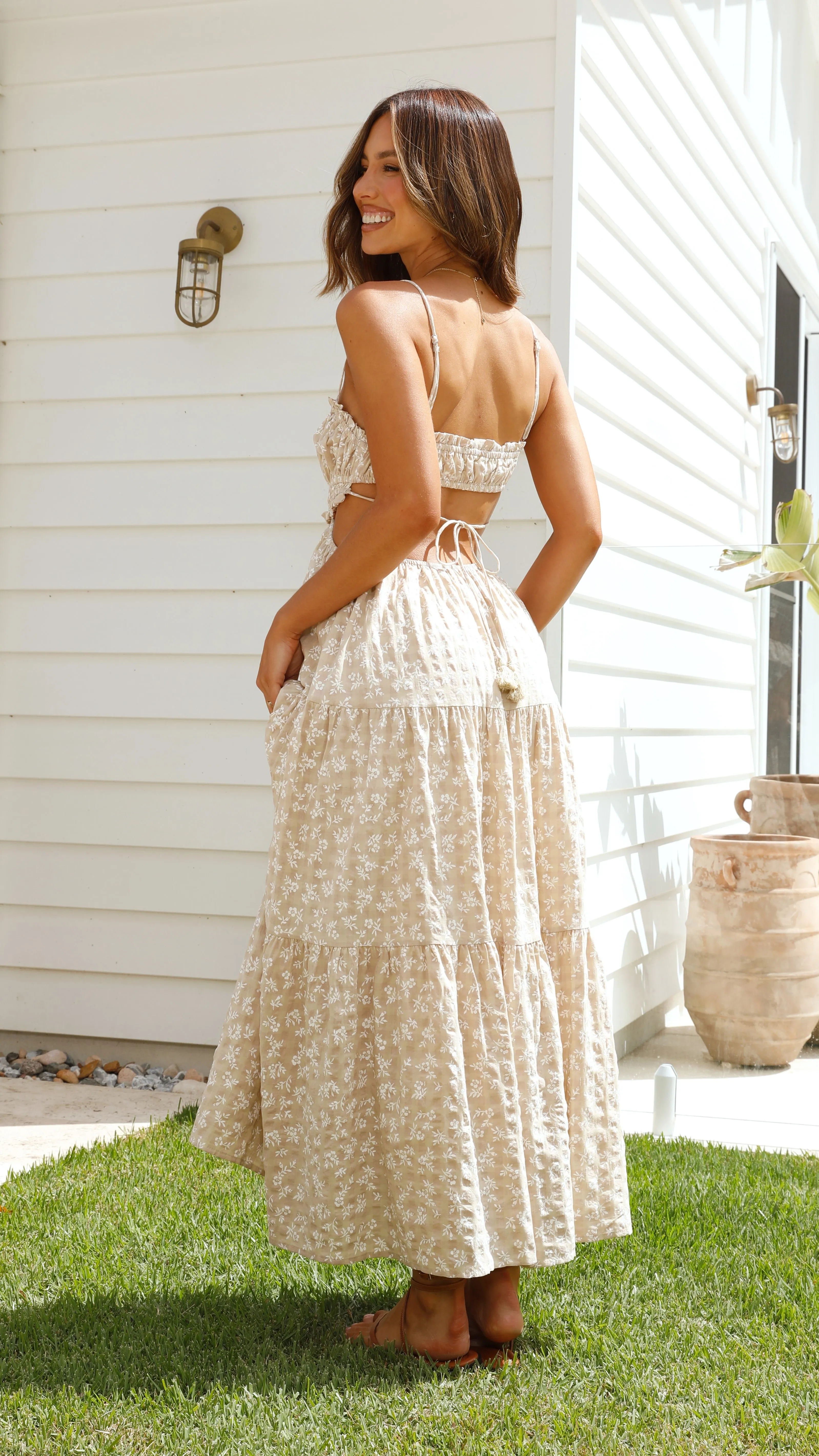 Vella Midi Dress - Beige Floral sold by Billy J product image thumbnail 4