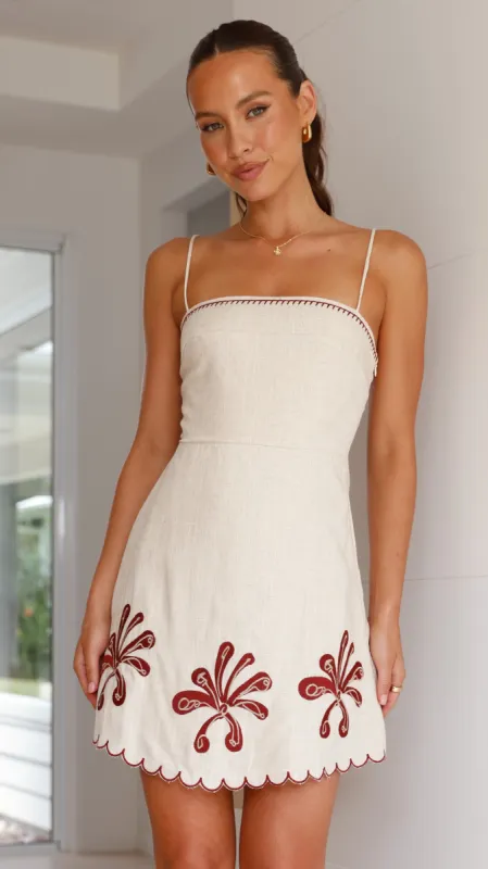 Daya Mini Dress - Natural / Brown sold by Billy J