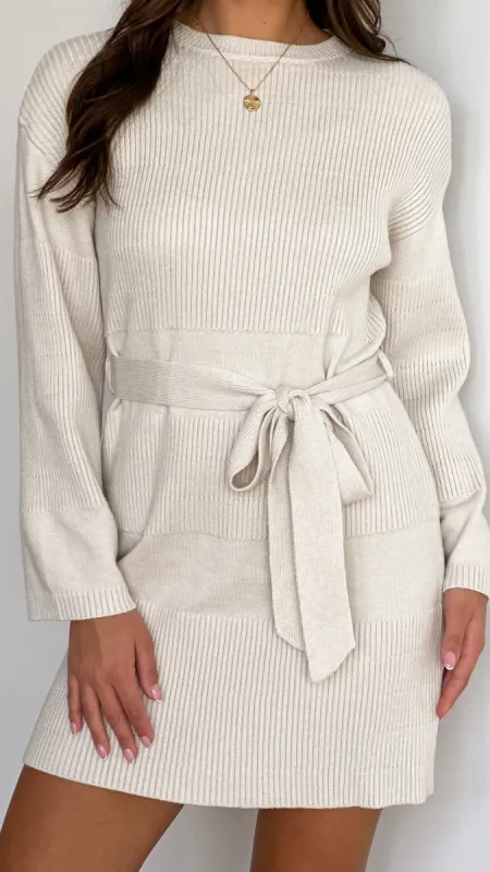 Lajita Knit Mini Dress - Oyster sold by Billy J