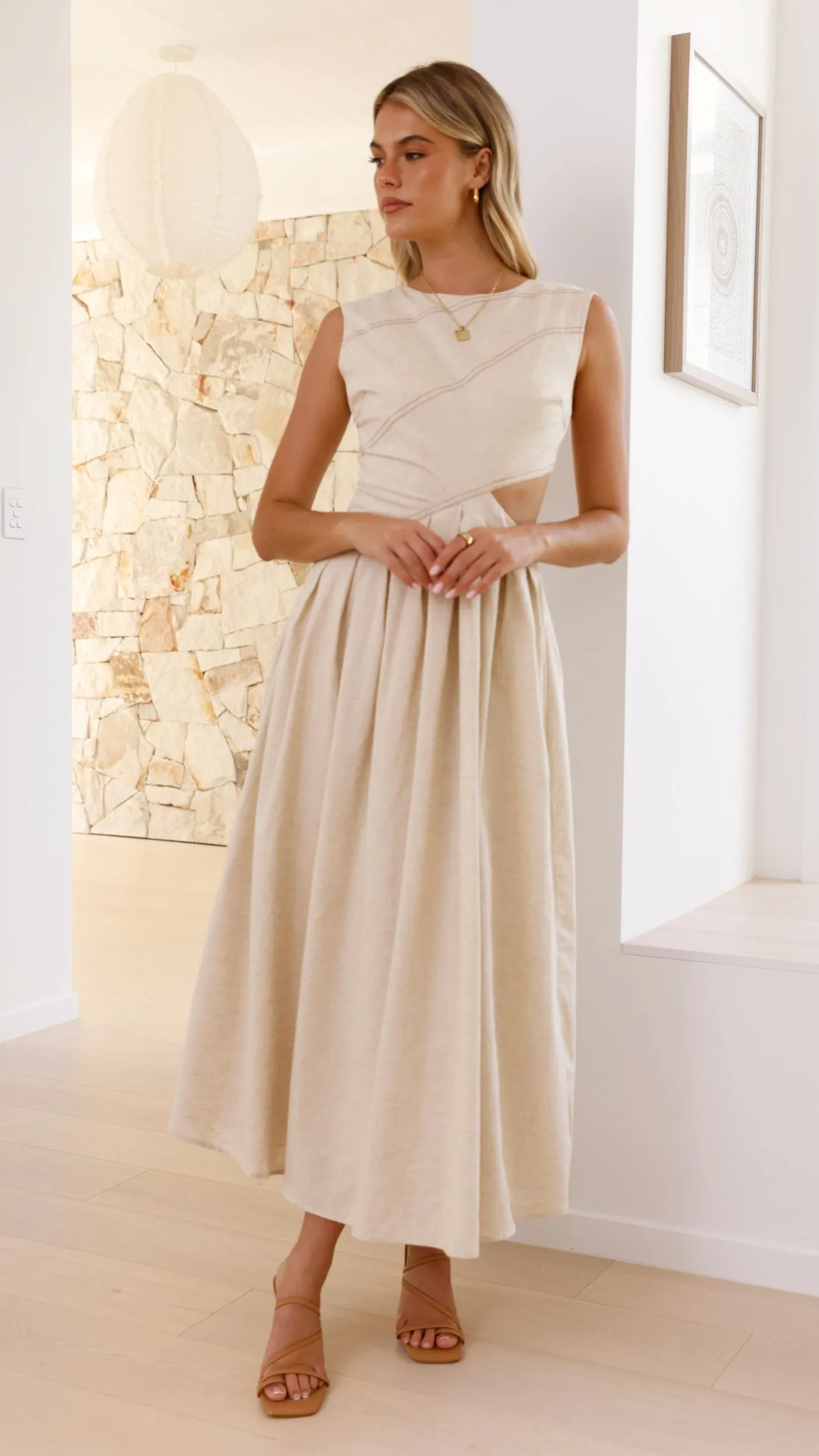Emersyn Midi Dress - Cream sold by Billy J product image thumbnail 5