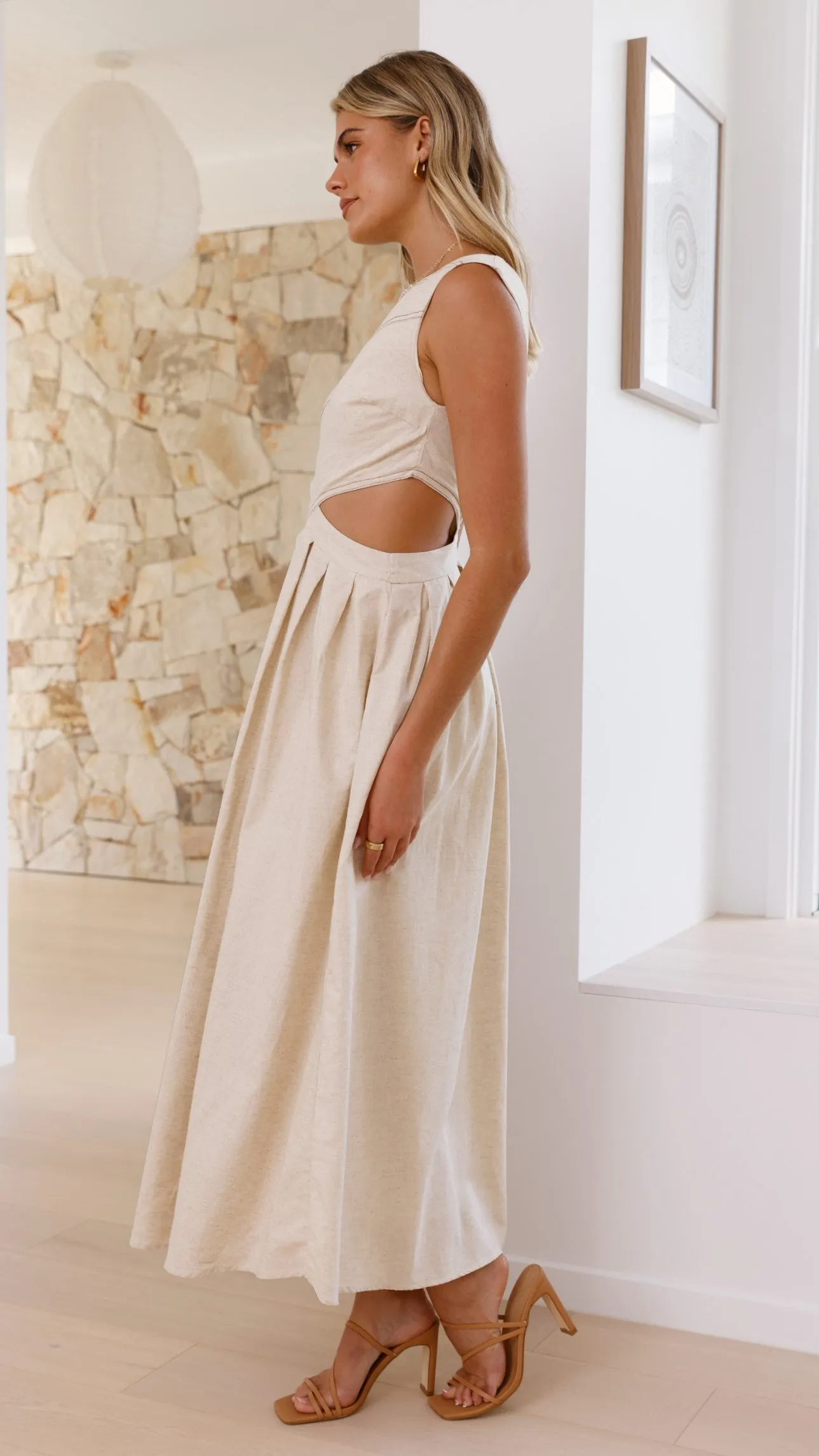 Emersyn Midi Dress - Cream sold by Billy J product image thumbnail 3