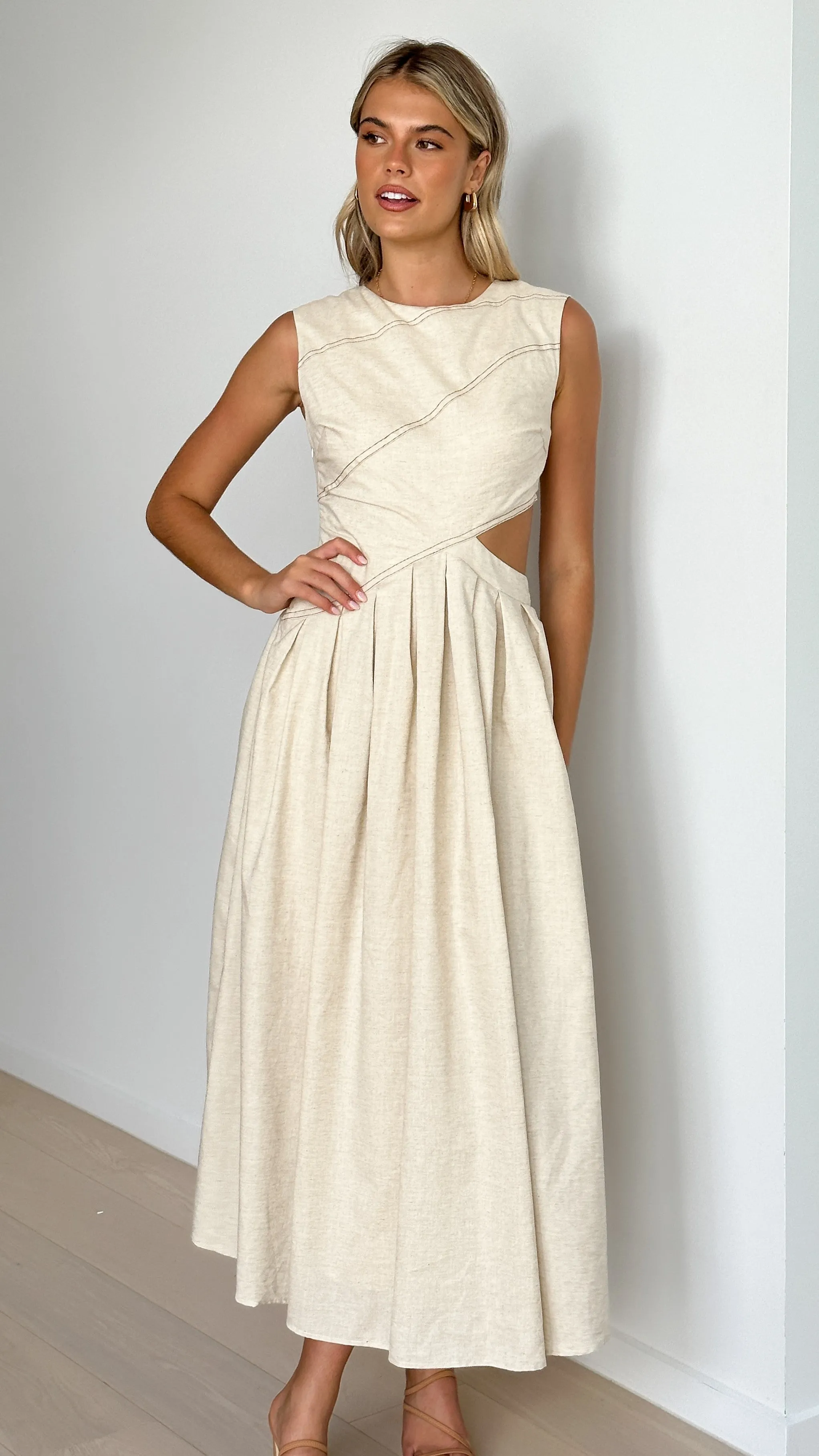 Emersyn Midi Dress - Cream sold by Billy J product image thumbnail 4