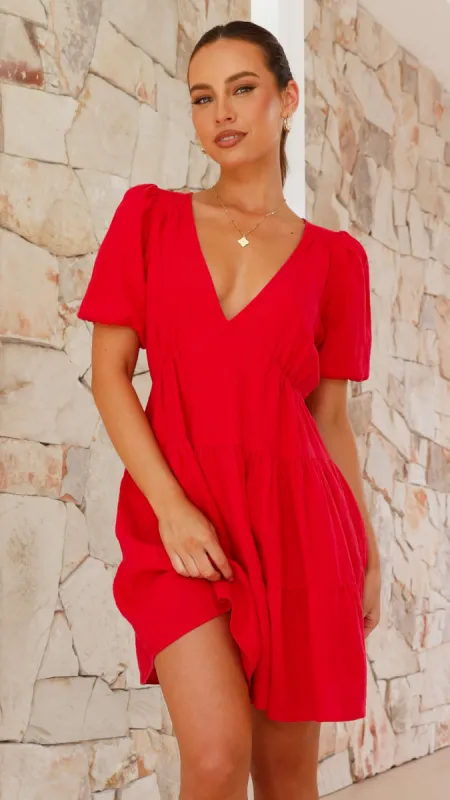 Milly Mini Dress - Red sold by Billy J