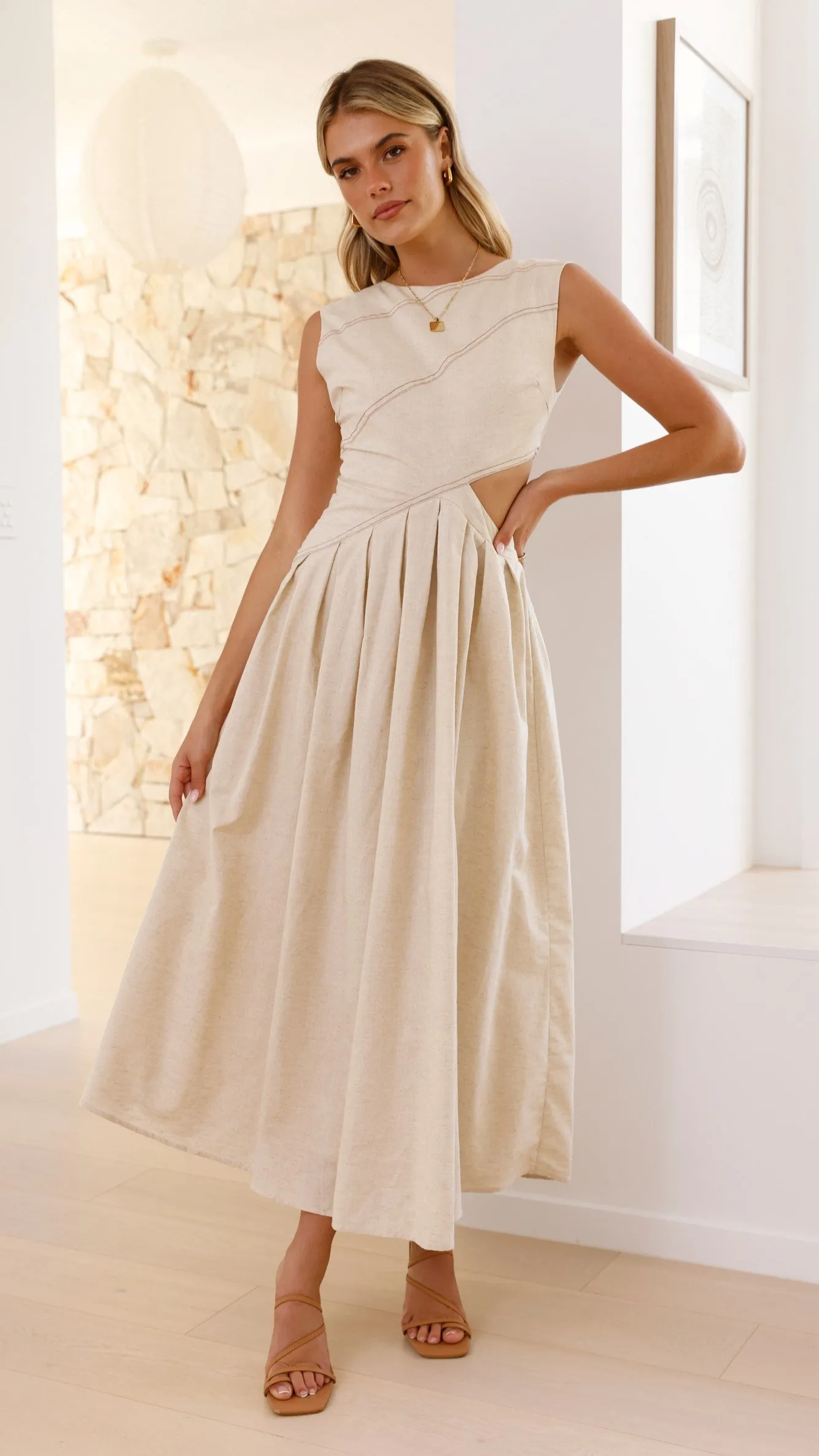 Emersyn Midi Dress - Cream sold by Billy J