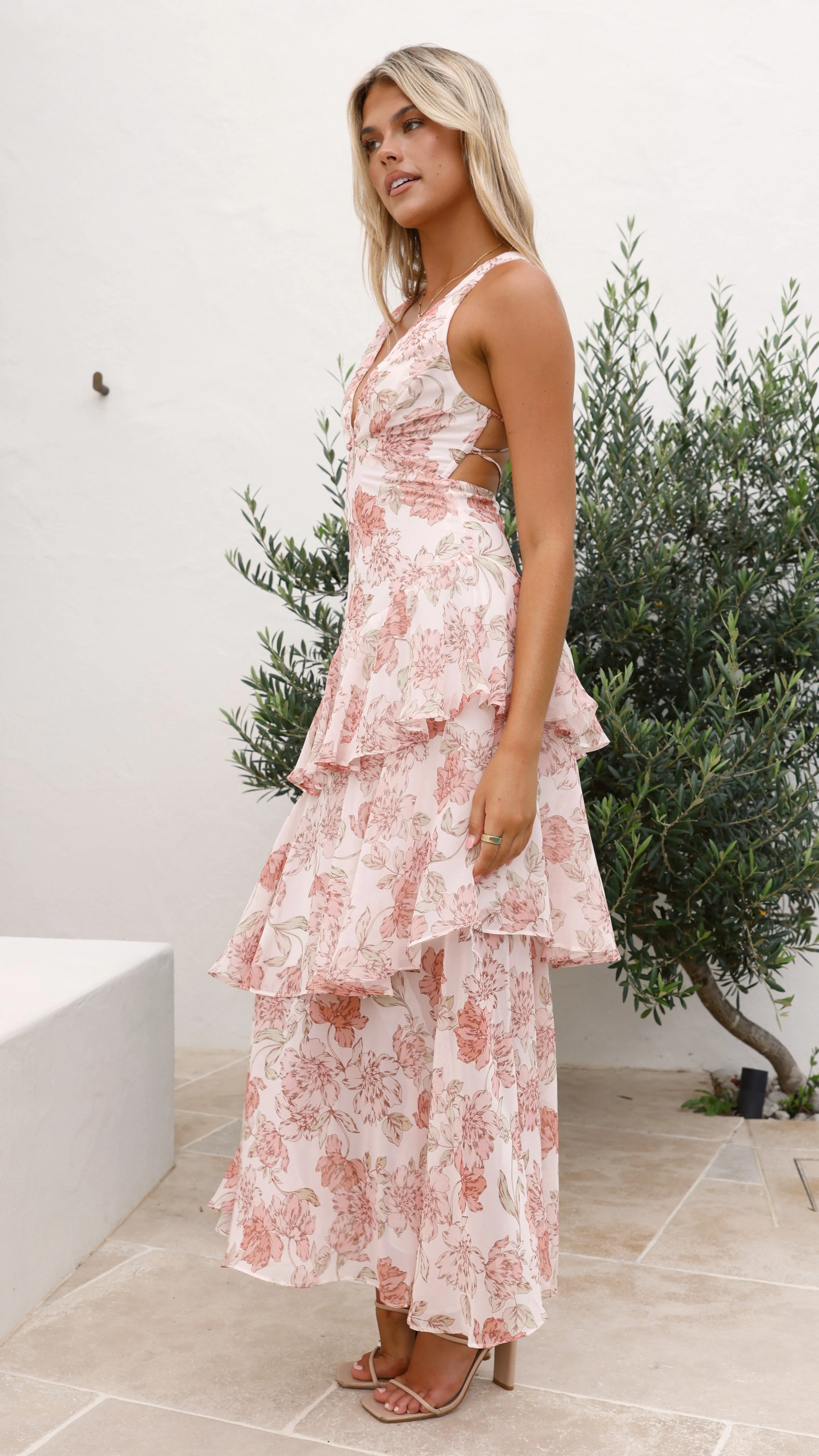 Adalinde Maxi Dress - Peach Floral sold by Billy J product image thumbnail 3