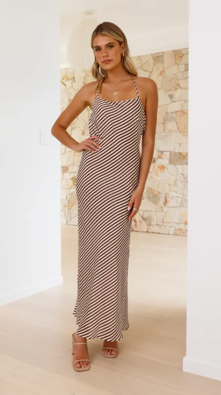 Rhea Maxi Dress - Brown sold by Billy J