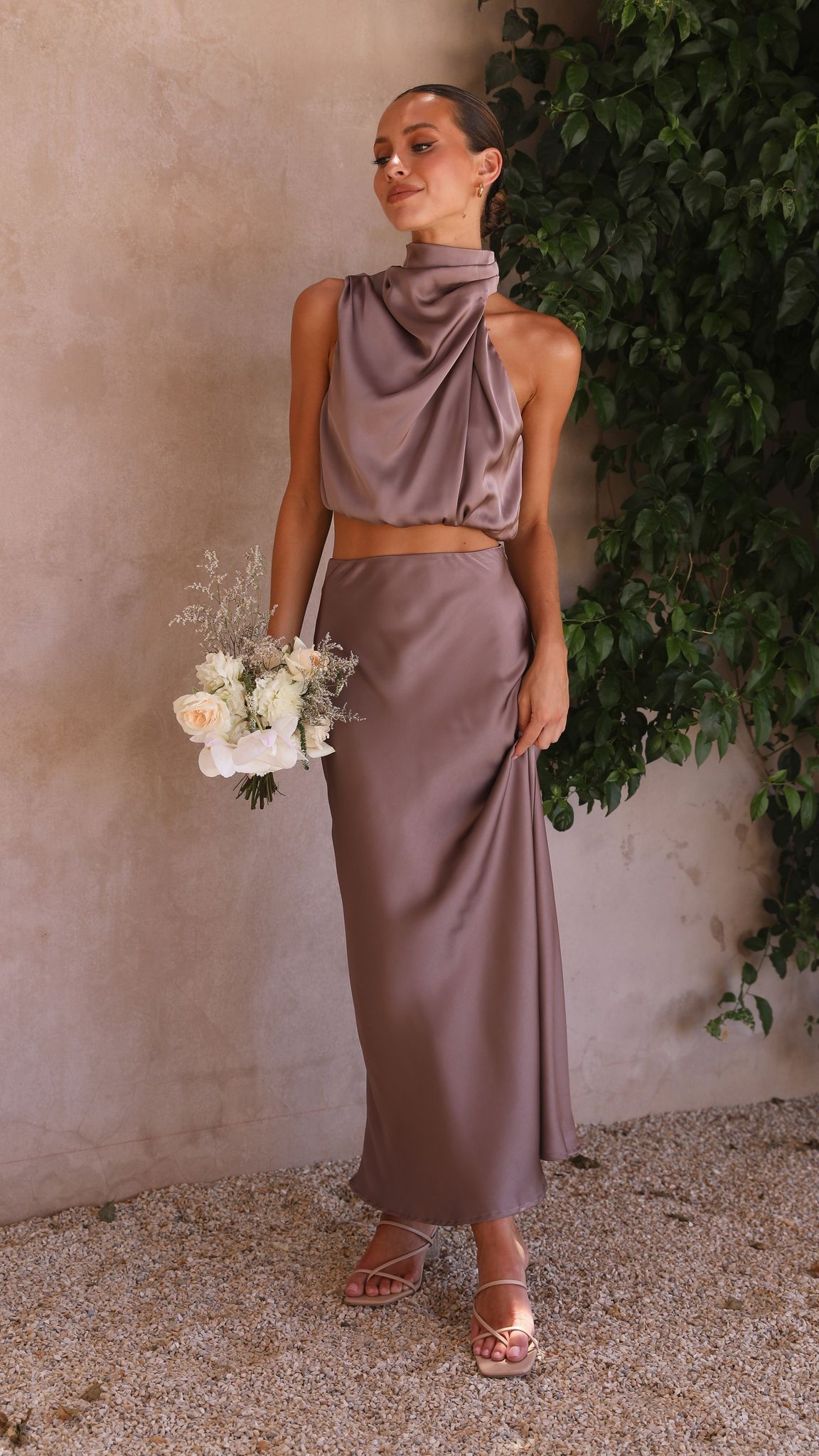 Esther Maxi Skirt - Mushroom sold by Billy J product image thumbnail 3