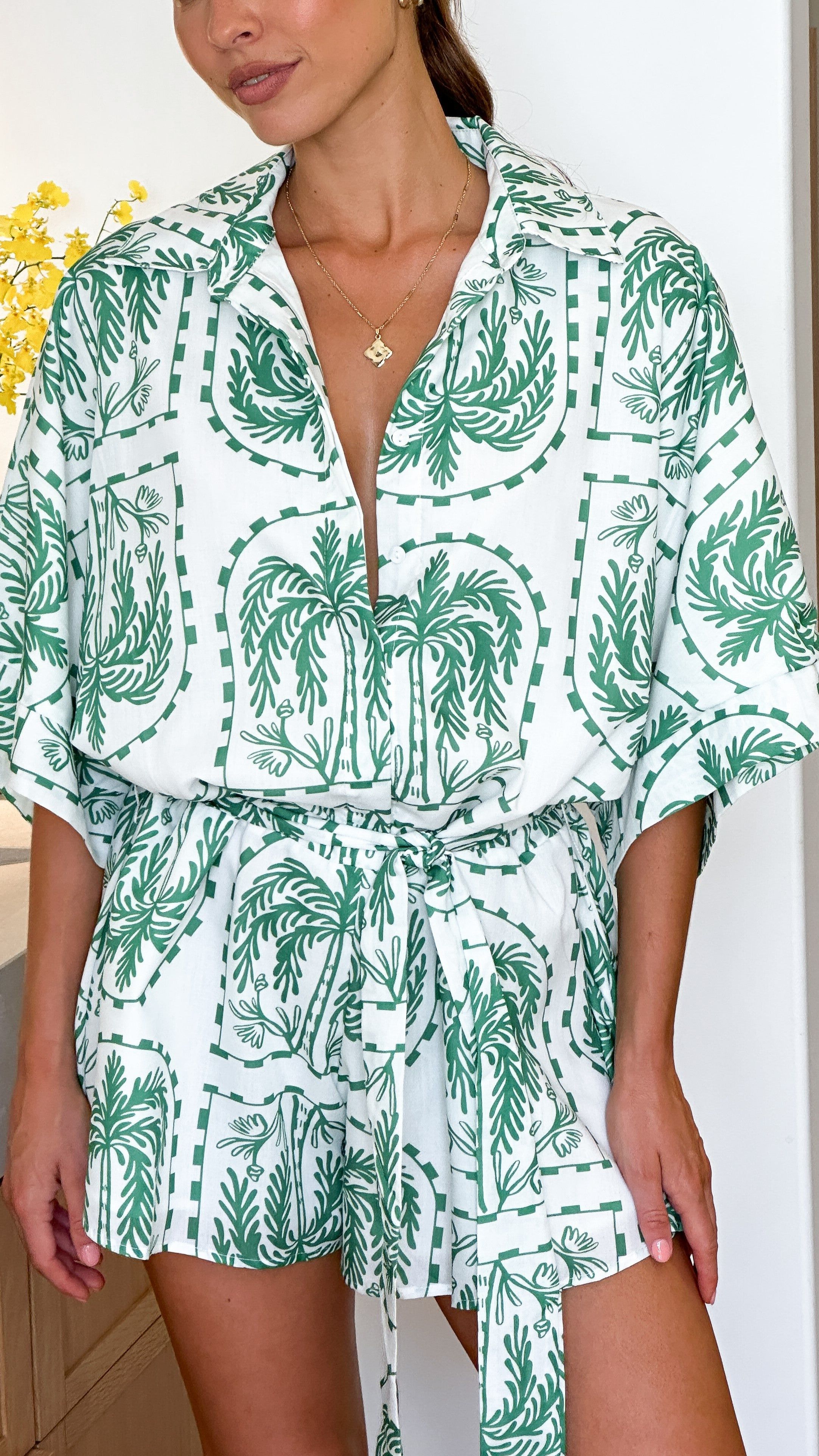Bailin Playsuit - Green Print sold by Billy J product image thumbnail 3