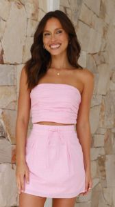 Jailia Mini Skirt - Baby Pink sold by Billy J