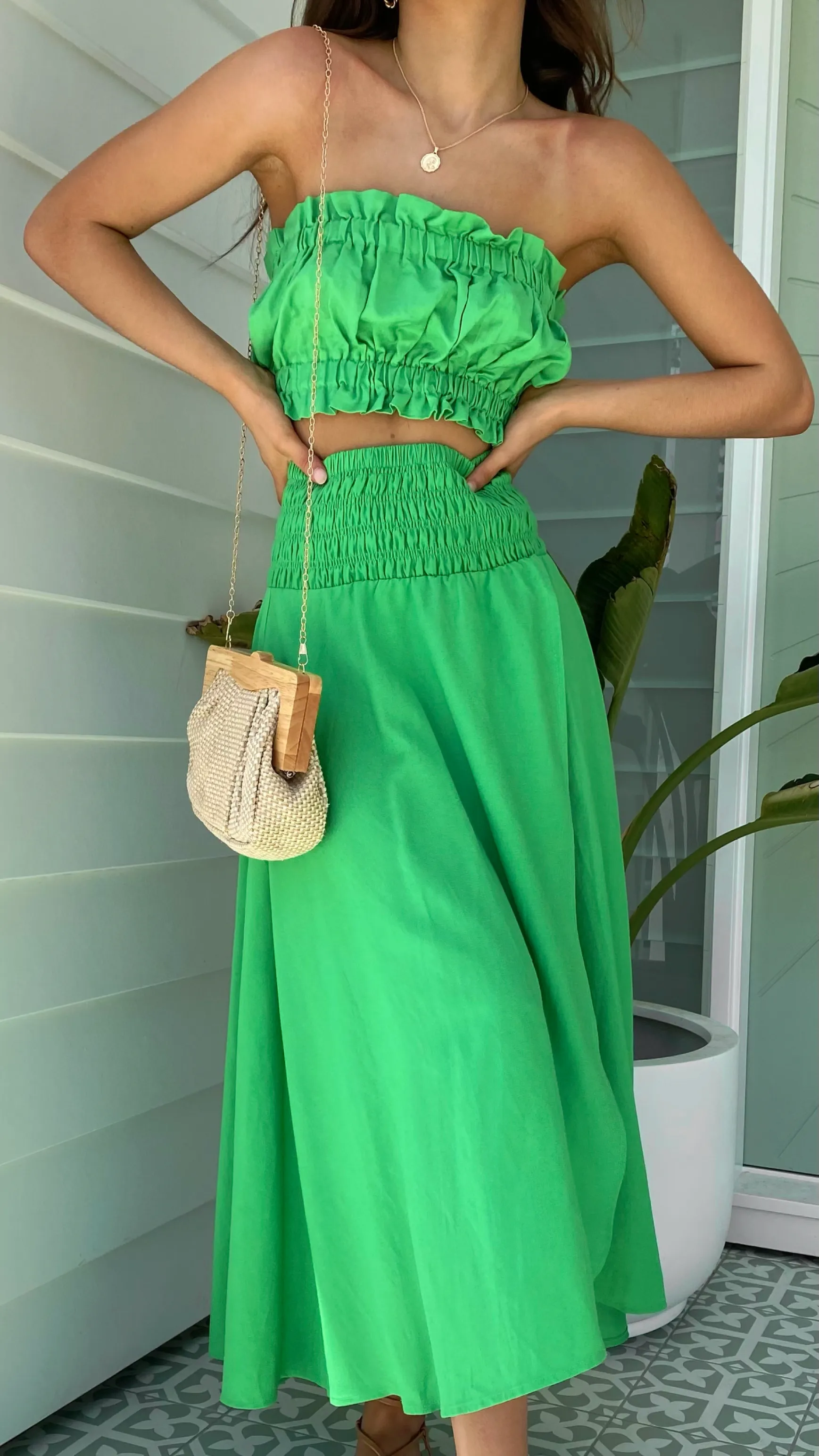 Carey Midi Skirt - Green sold by Billy J product image thumbnail 2