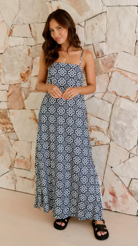 Phoebe Maxi Dress - Black Mosaic sold by Billy J