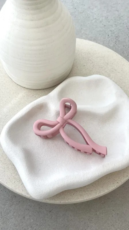 Matte Bow Claw Clip - Pink sold by Billy J
