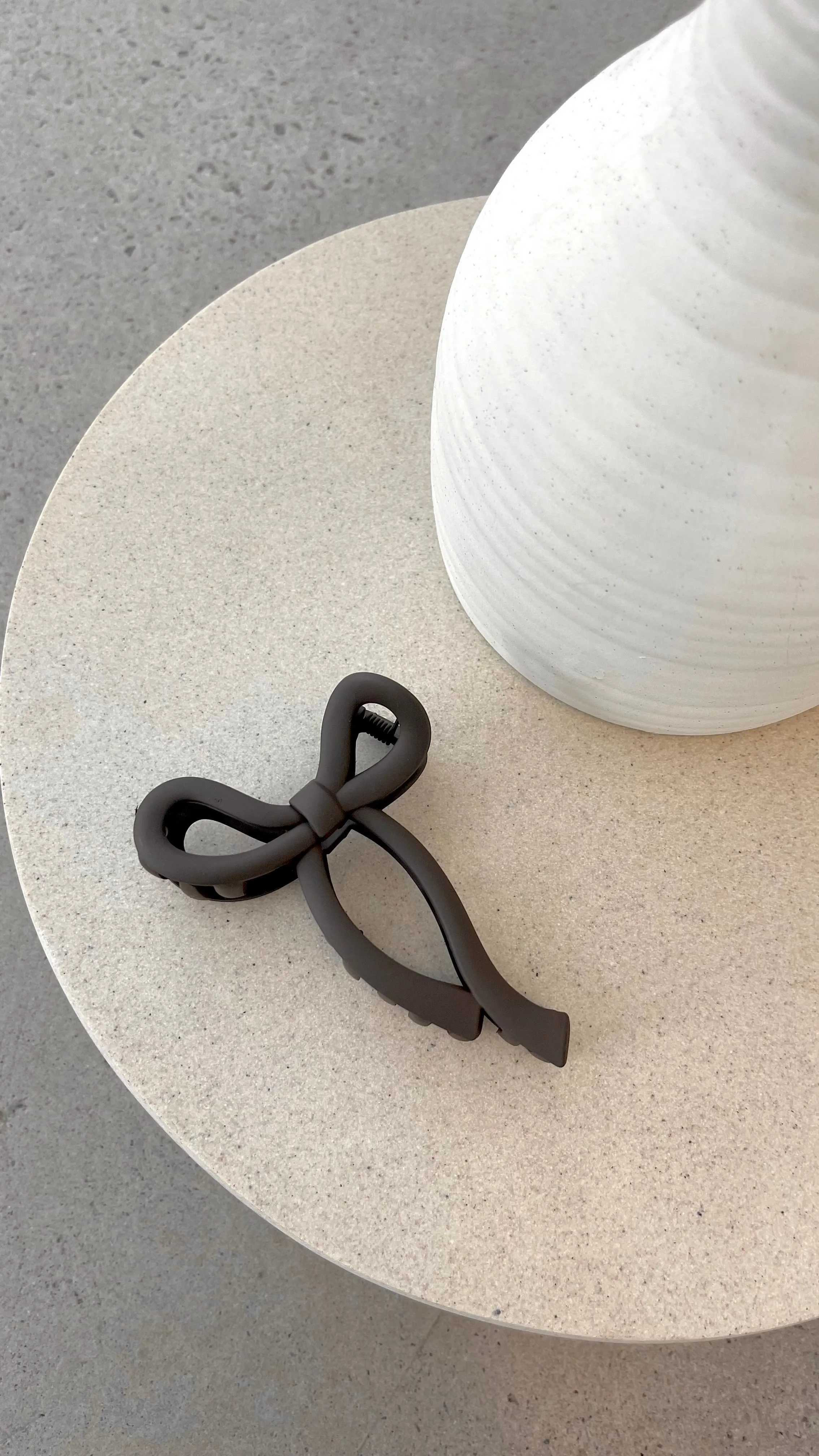 Matte Bow Claw Clip - Brown sold by Billy J