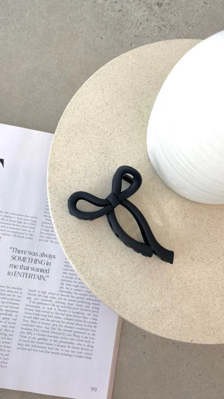 Matte Bow Claw Clip - Black sold by Billy J