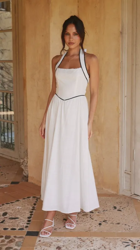 Callithyia Maxi Dress - White / Black sold by Billy J