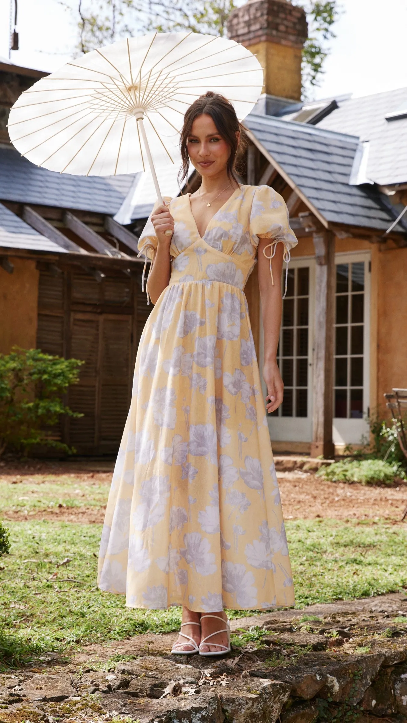 Sarai Maxi Dress - Yellow Floral sold by Billy J