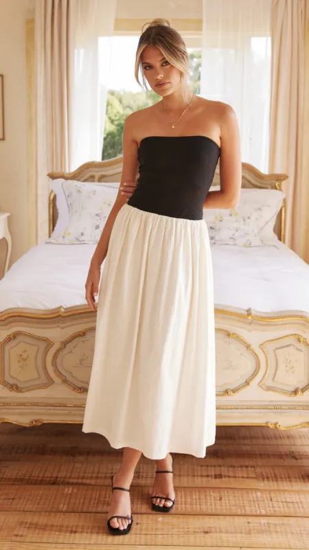 Kaja Maxi Dress - Black / Beige sold by Billy J