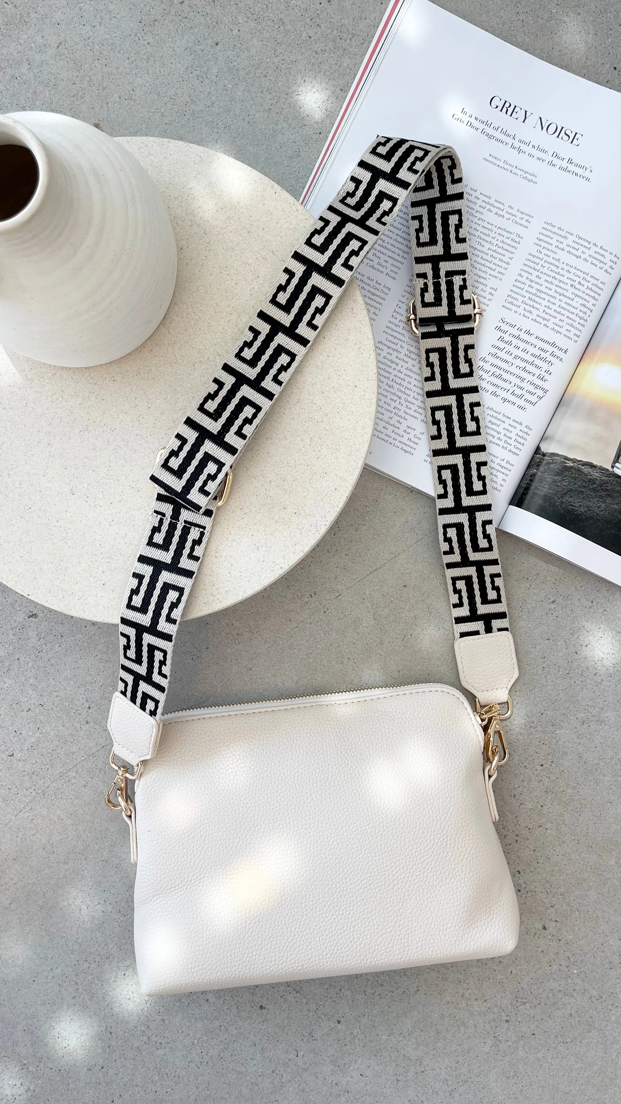 Giselle Geo Webbing Cross Body Bag - Cream sold by Billy J product image thumbnail 3