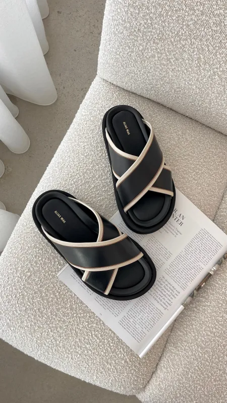 Anissa Slide - Black Leather sold by Billy J