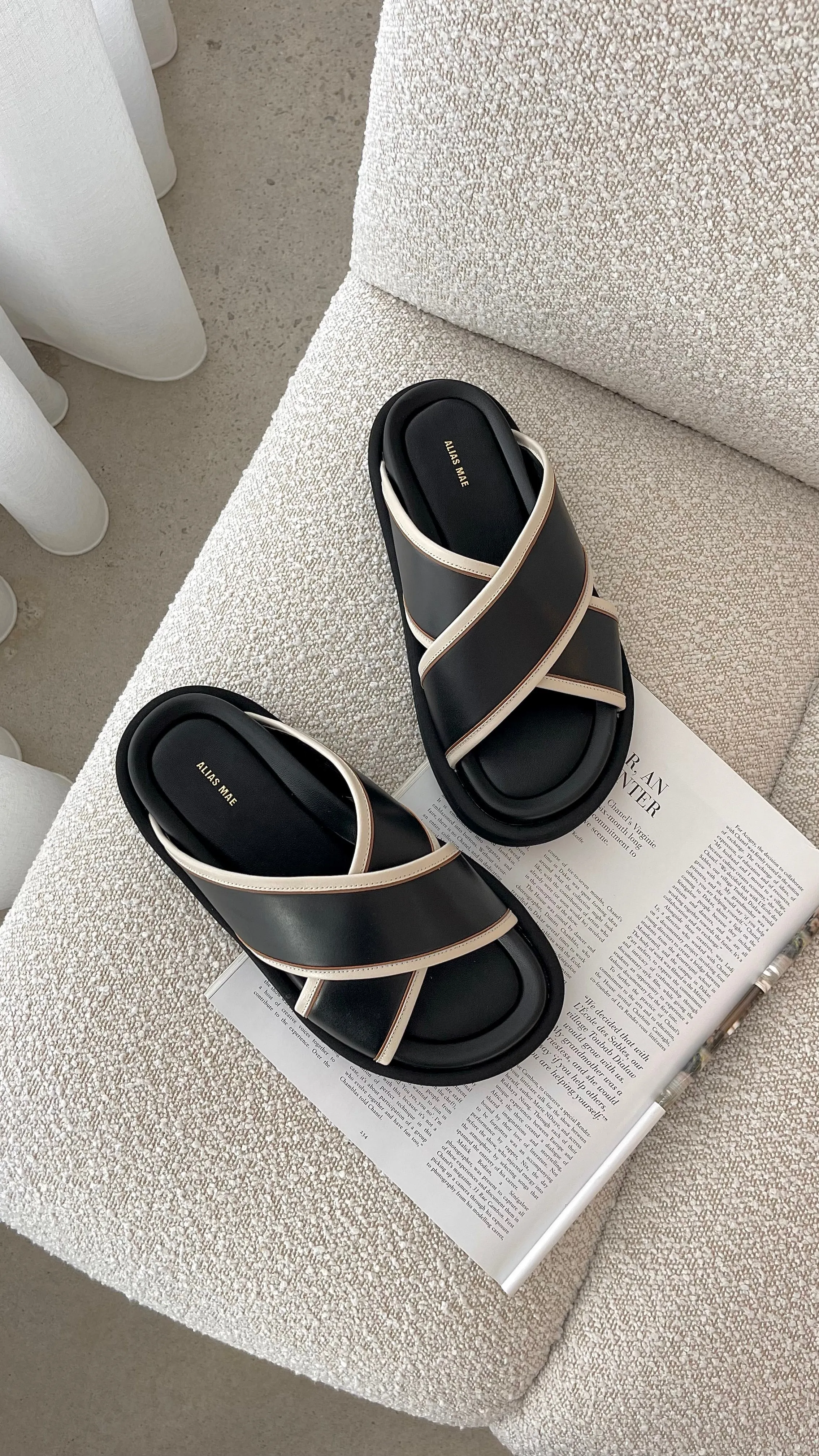 Anissa Slide - Black Leather sold by Billy J