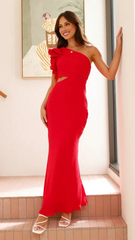 Amina Maxi Dress - Red sold by Billy J
