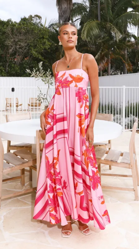 Kaethe Maxi Dress - Pink/Orange sold by Billy J