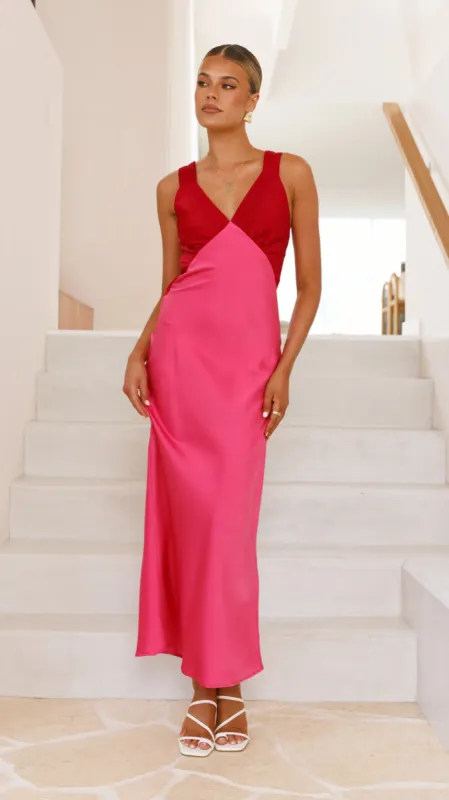 Glacia Maxi Dress - Pink/Red sold by Billy J