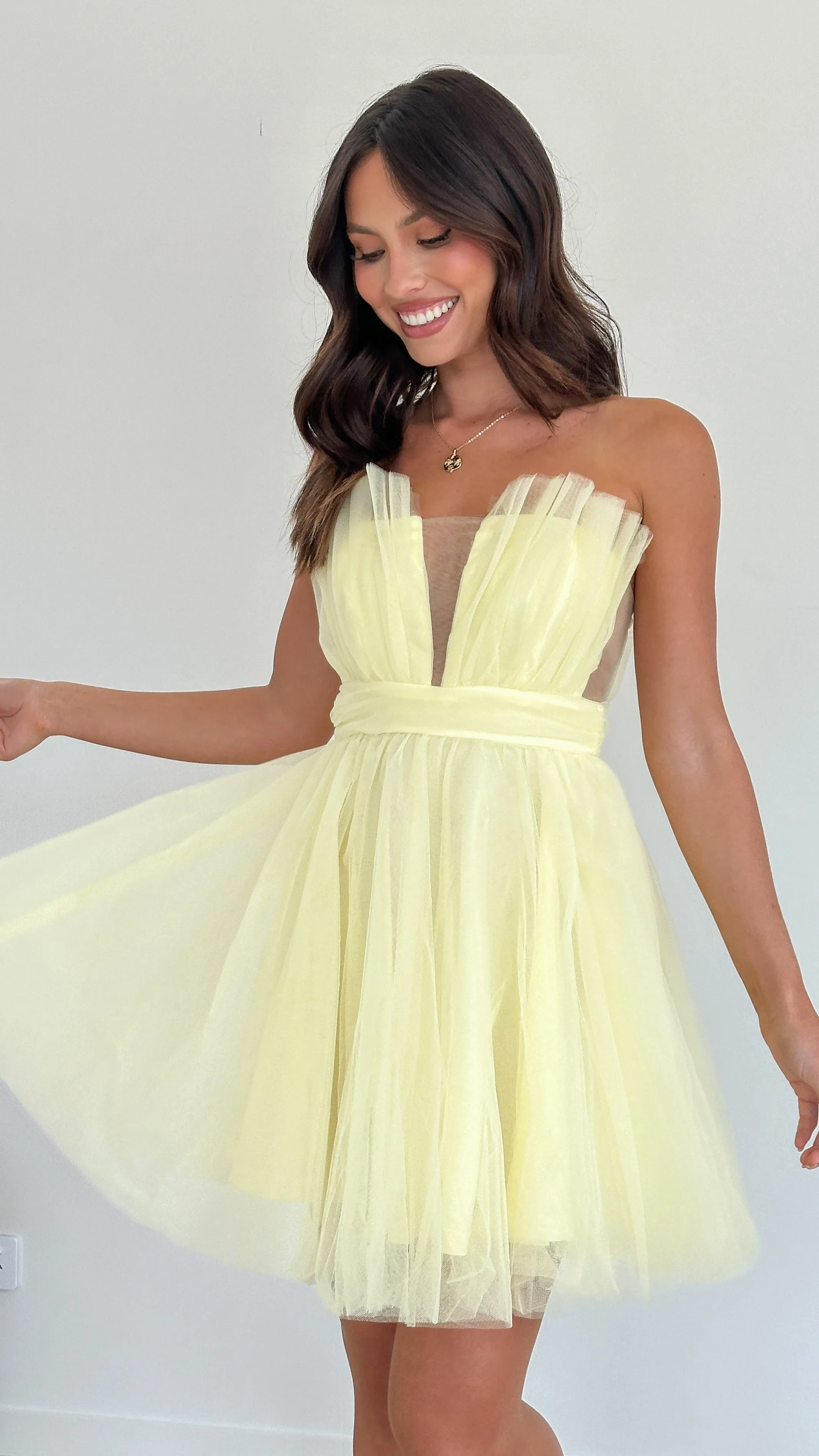 Mylee Mini Dress - Yellow sold by Billy J product image thumbnail 5