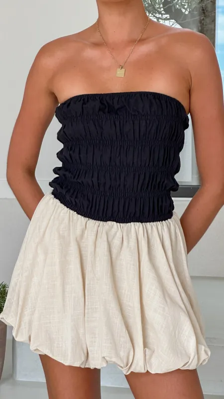 Emori Mini Dress - Black/Beige sold by Billy J